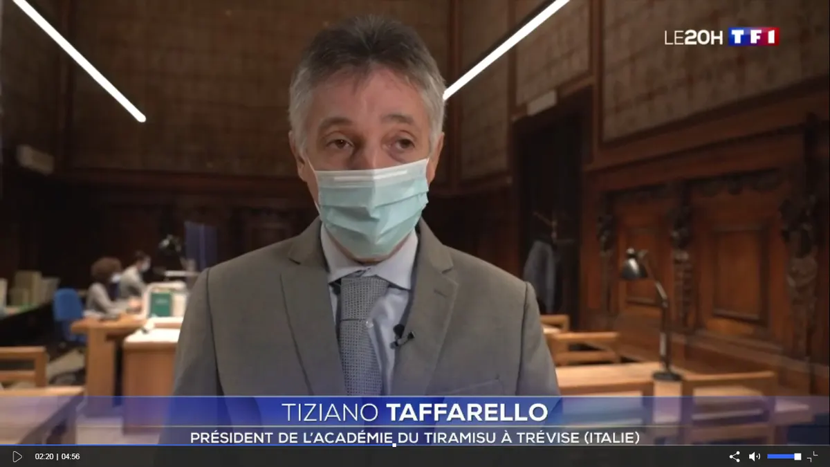 President Tiziano Taffarello interviewed by the TF1 correspondent