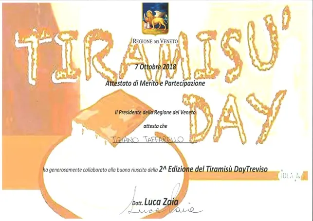 Certificate of Merit and Participation from the Governor of the Veneto Region