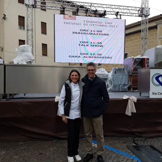 Anna Maria Pellegrino, cook and food blogger, with Tiziano Taffarello, founder of the Accademia del
