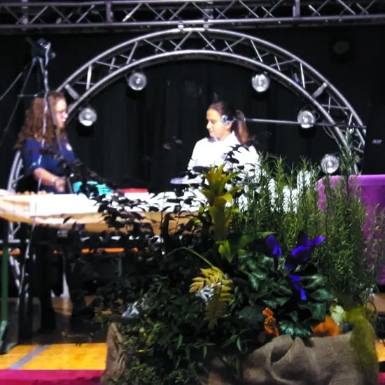 Preparations on stage for the cooking show: how to make Tiramisù with the original recipe