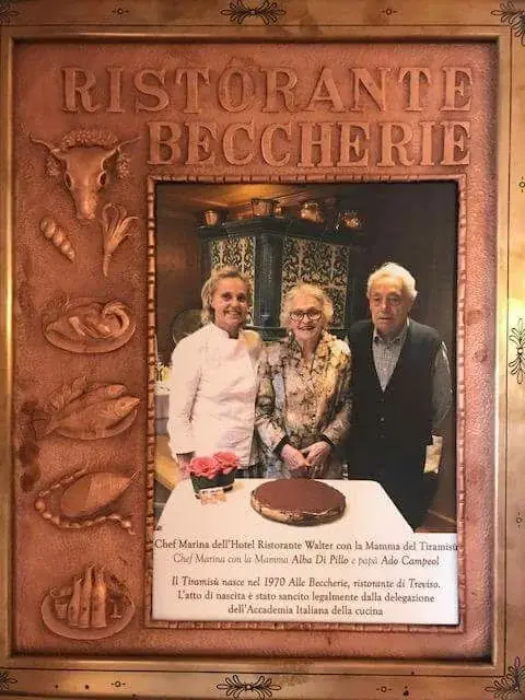 The plaque of Ristorante Beccherie in Treviso, a certified venue