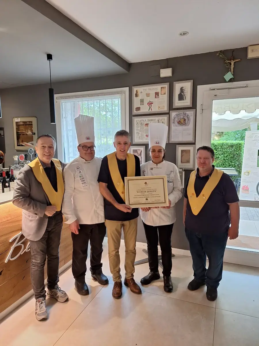 May 2026: awarding of the V.E.Q.C. Tiramisù quality certificate, Ristorante Alle Betulle, Crocetta