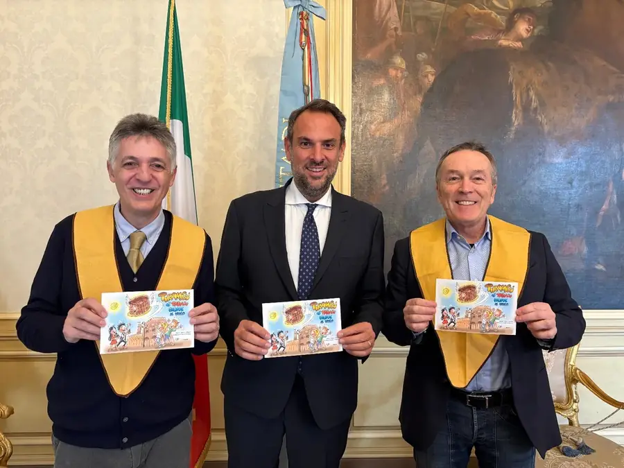 The Mayor of Treviso, Mario Conte, 21 March 2025: presentation of the fairy-tale book "Il Tiramisù