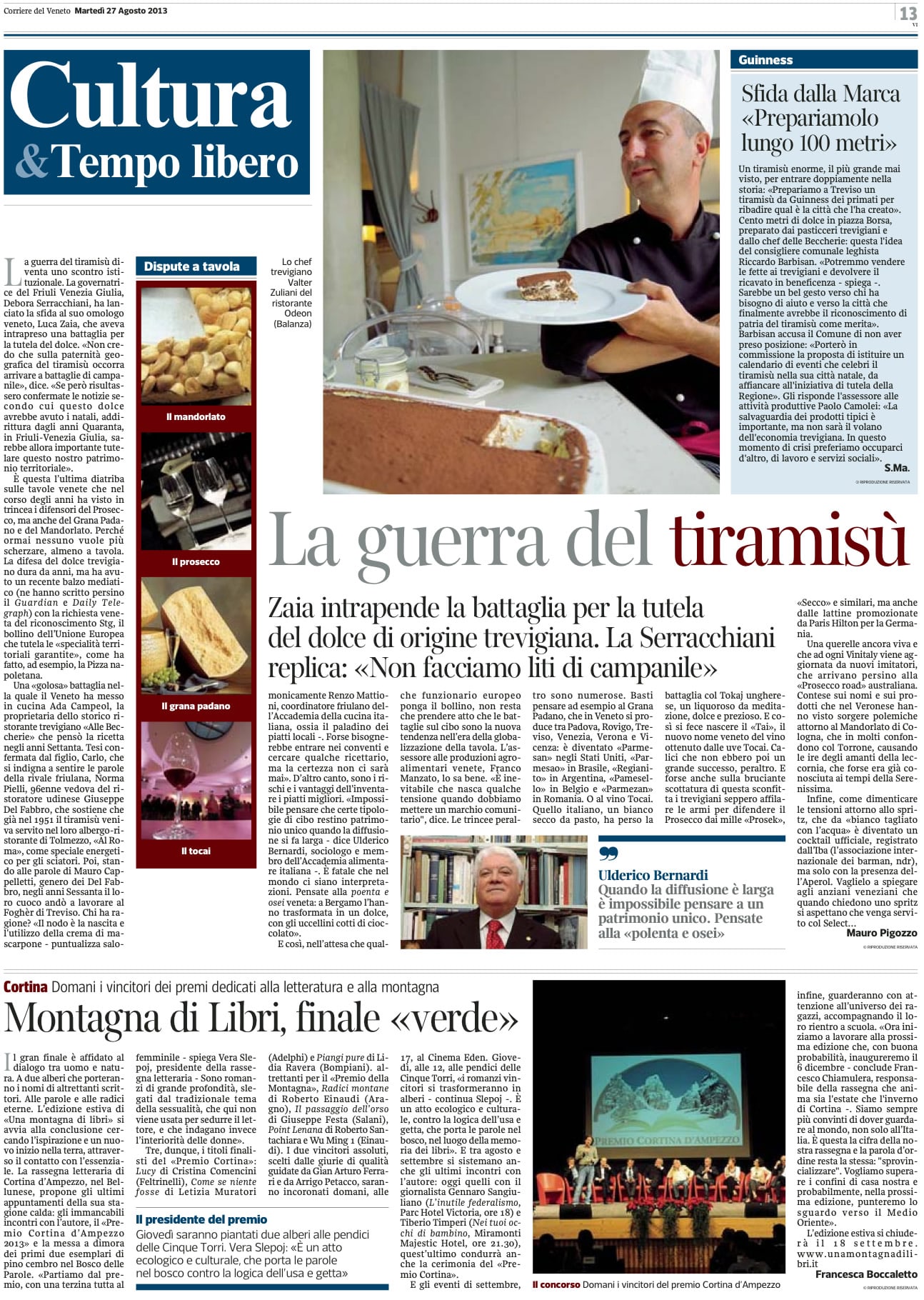 La guerra del tiramisù: 27 agosto 2013 Corriere della sera